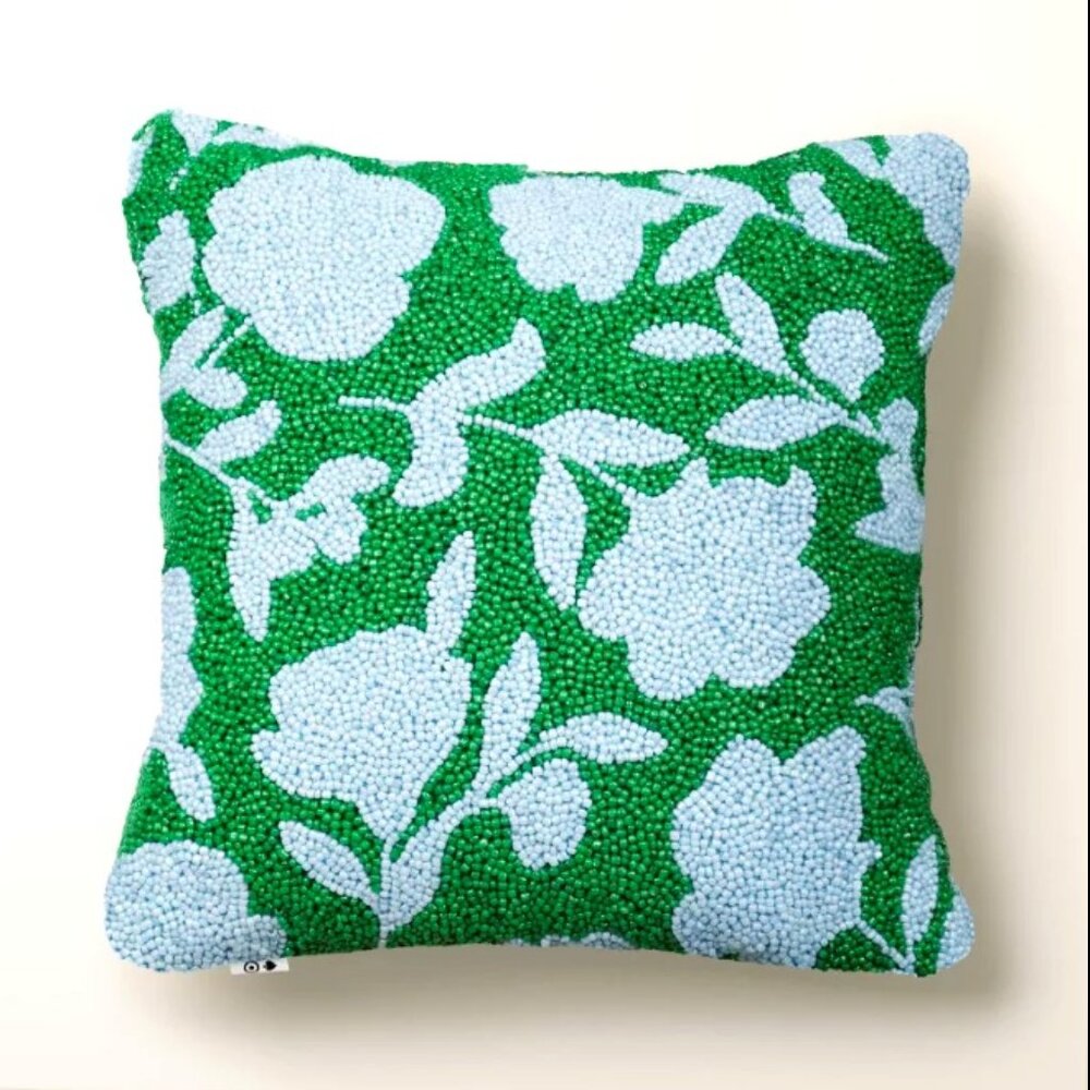 Kate Spade x Target | Beaded Classic Rose Square Throw Pillow |‎ NWT